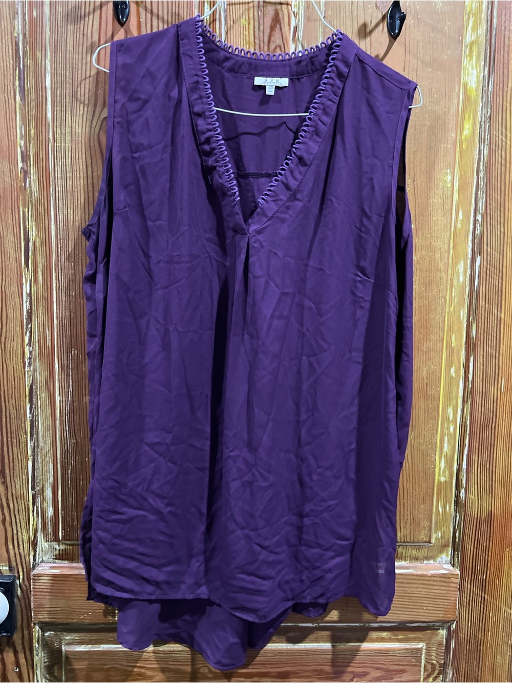 Sleeveless V-Neck Top in Rich Purple